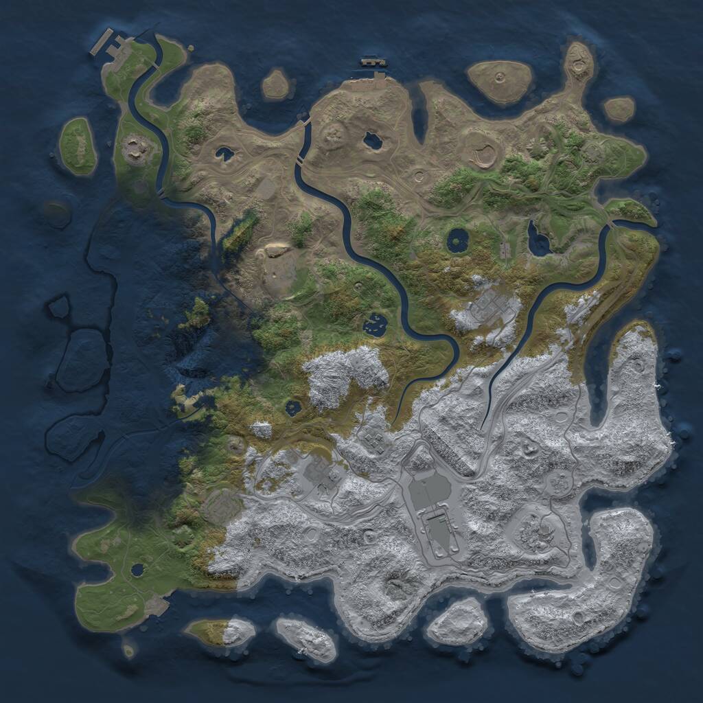 Rust Map: Procedural Map, Size: 4500, Seed: 653210894, 16 Monuments