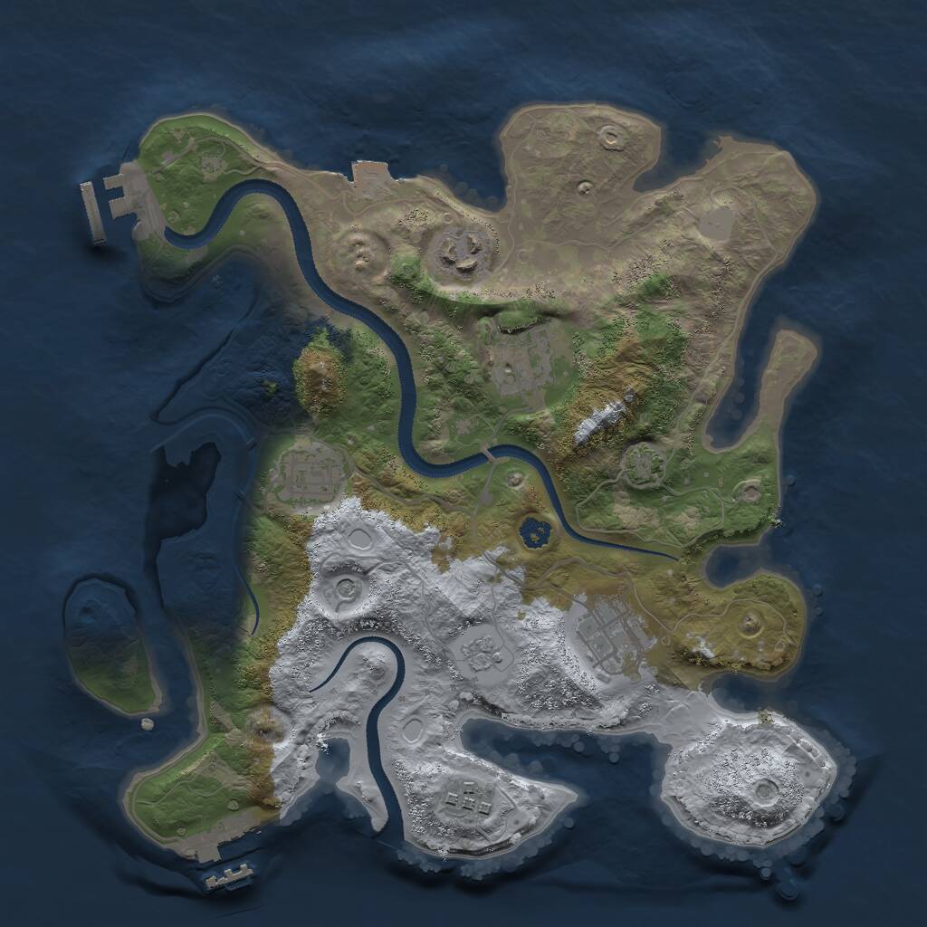 Rust Map: Procedural Map, Size: 3000, Seed: 770100546, 11 Monuments