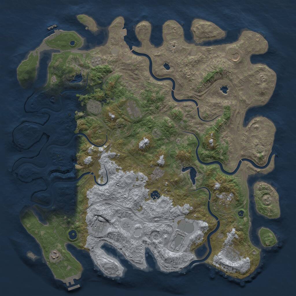Rust Map: Procedural Map, Size: 4980, Seed: 592, 17 Monuments