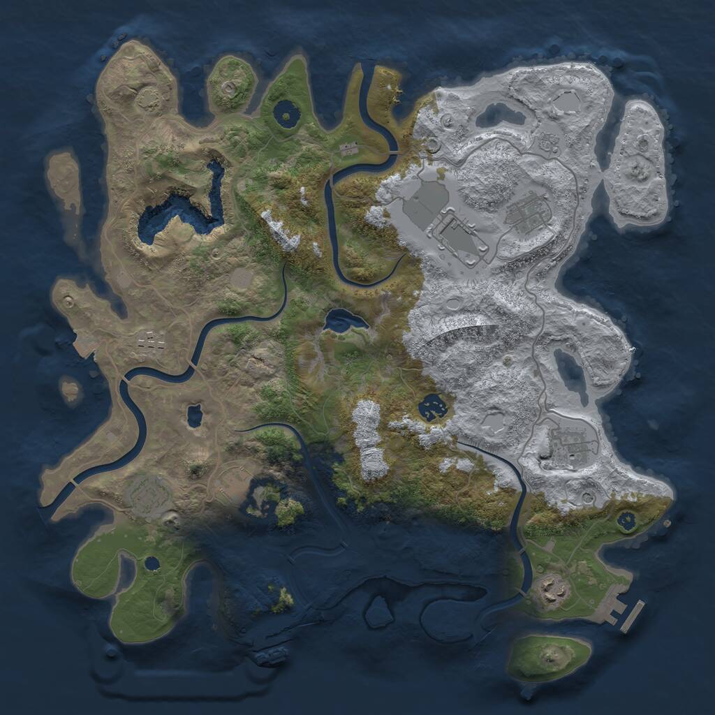 Rust Map: Procedural Map, Size: 4000, Seed: 808519445, 14 Monuments