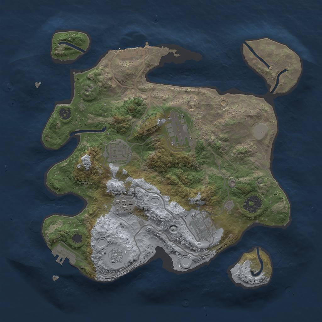 Rust Map: Procedural Map, Size: 2798, Seed: 657254, 12 Monuments