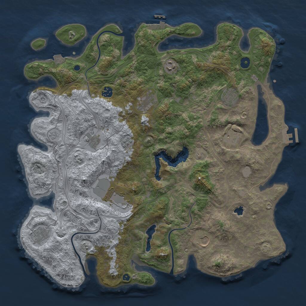 Rust Map: Procedural Map, Size: 4300, Seed: 259760, 16 Monuments