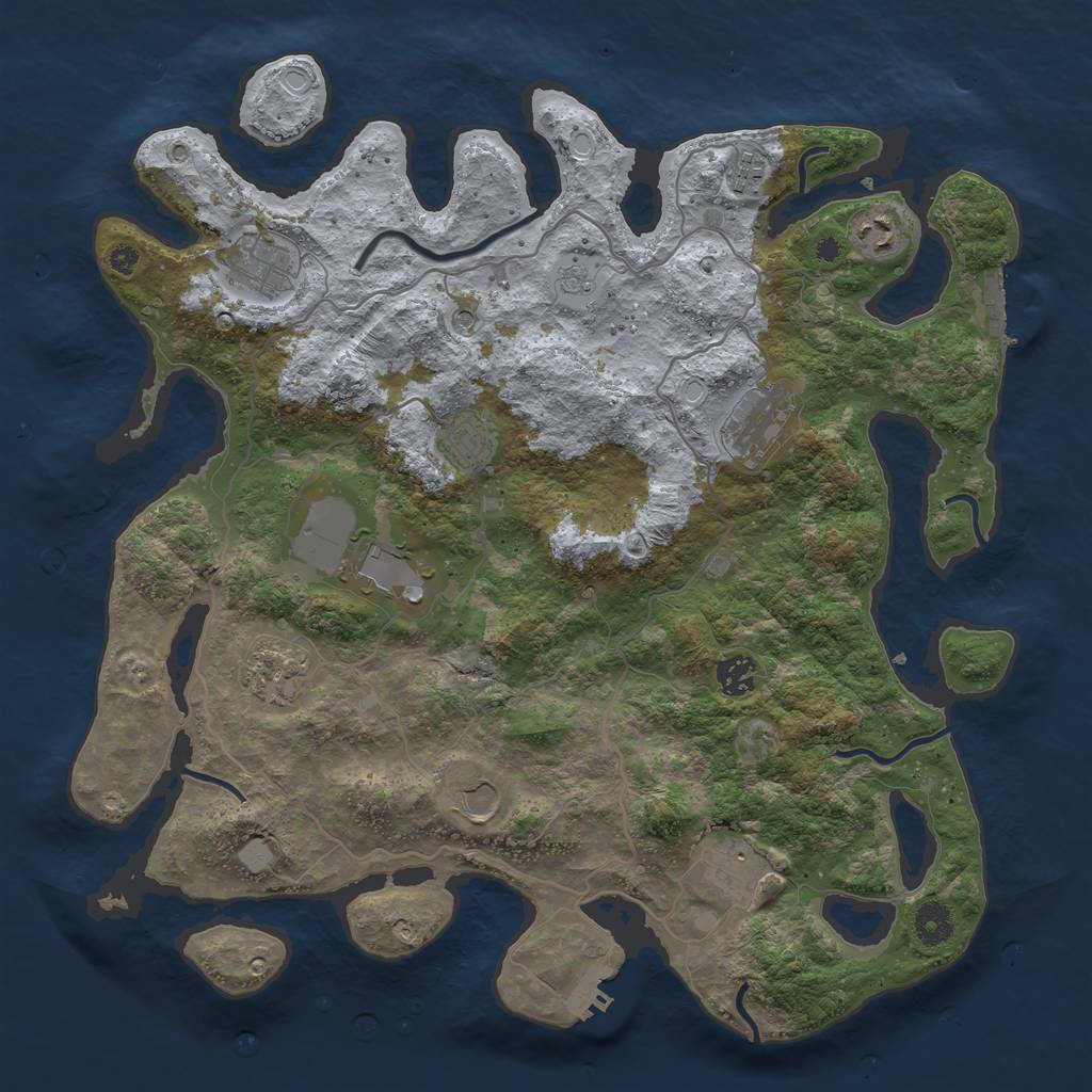 Rust Map: Procedural Map, Size: 4000, Seed: 2065700728, 19 Monuments