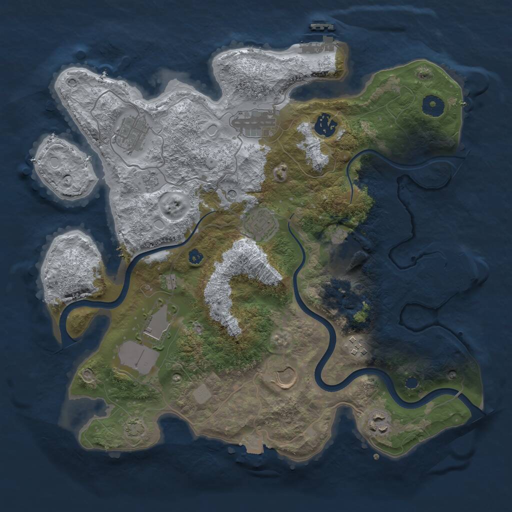 Rust Map: Procedural Map, Size: 3500, Seed: 1177548637, 15 Monuments