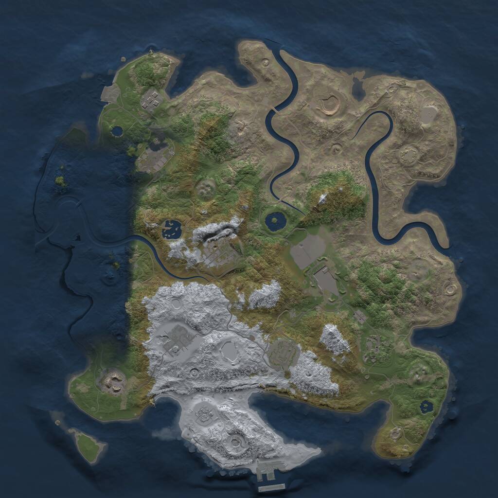 Rust Map: Procedural Map, Size: 3750, Seed: 14328456, 15 Monuments