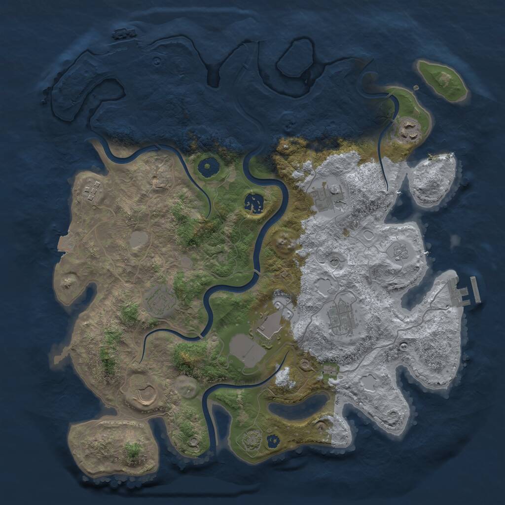 Rust Map: Procedural Map, Size: 3750, Seed: 82459783, 14 Monuments