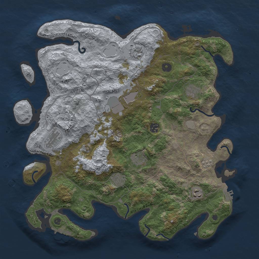 Rust Map: Procedural Map, Size: 4000, Seed: 900000, 18 Monuments
