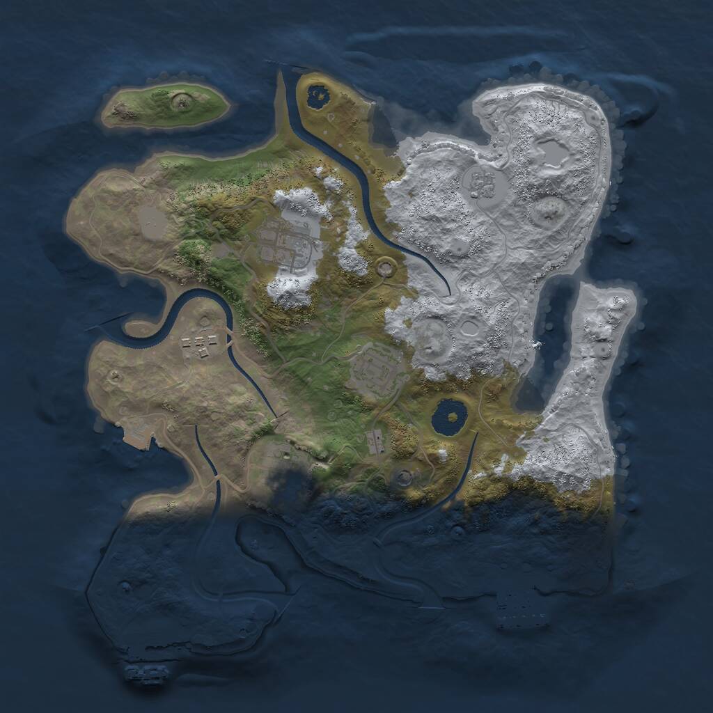 Rust Map: Procedural Map, Size: 3000, Seed: 17386, 9 Monuments