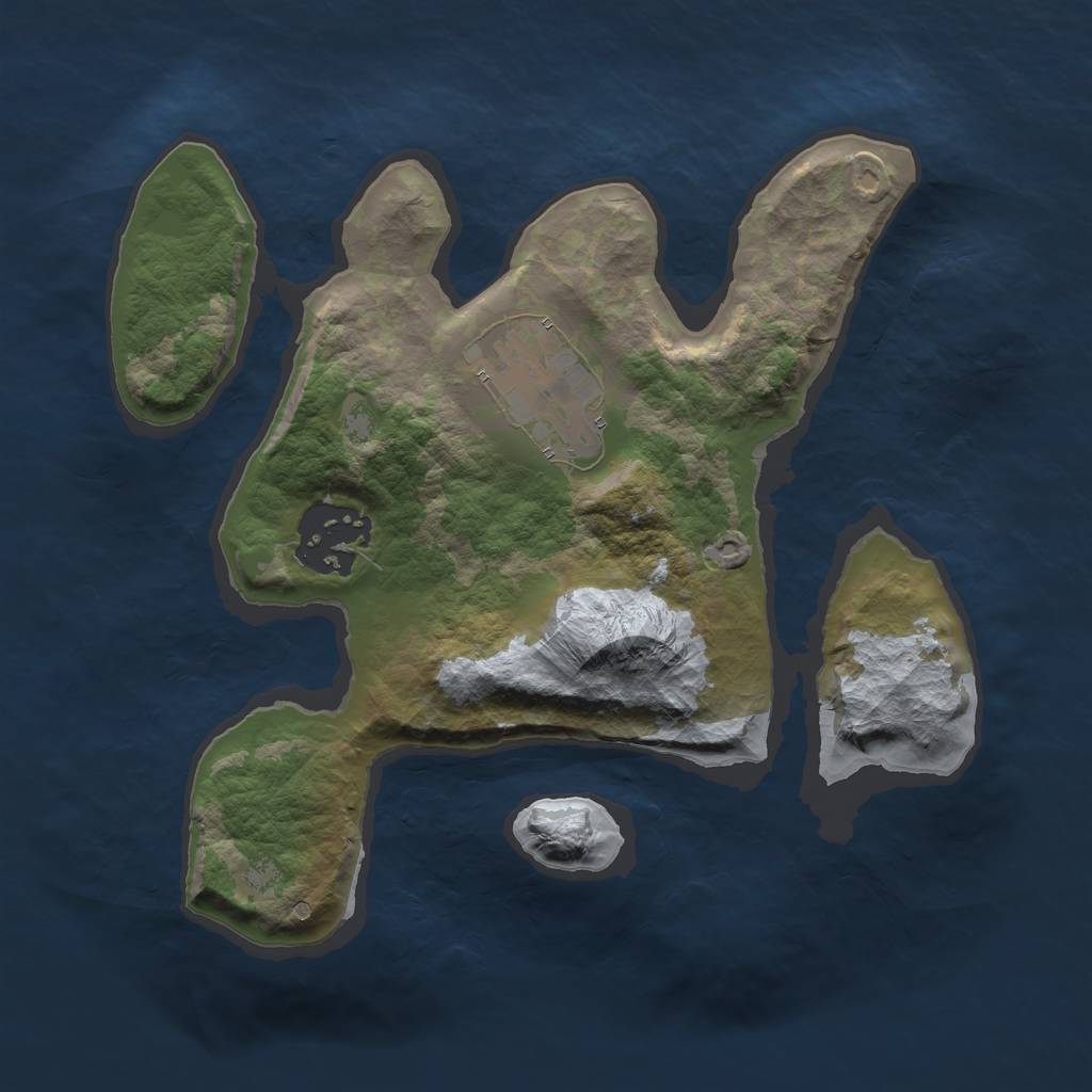 Rust Map: Barren, Size: 2200, Seed: 463932917, 4 Monuments