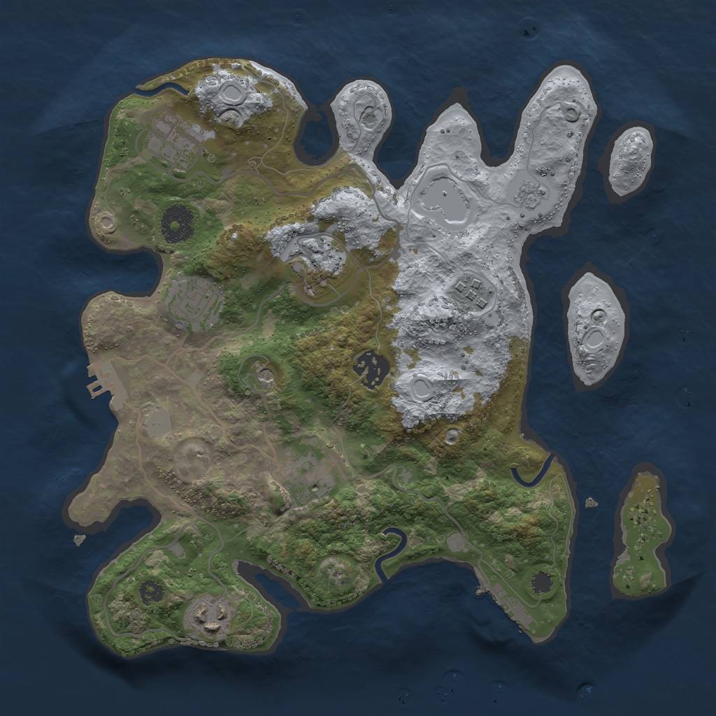Rust Map: Procedural Map, Size: 3000, Seed: 797481045, 16 Monuments