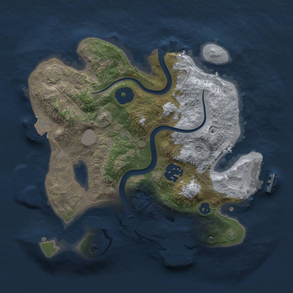 Rust Map: Procedural Map, Size: 2500, Seed: 10623, 6 Monuments