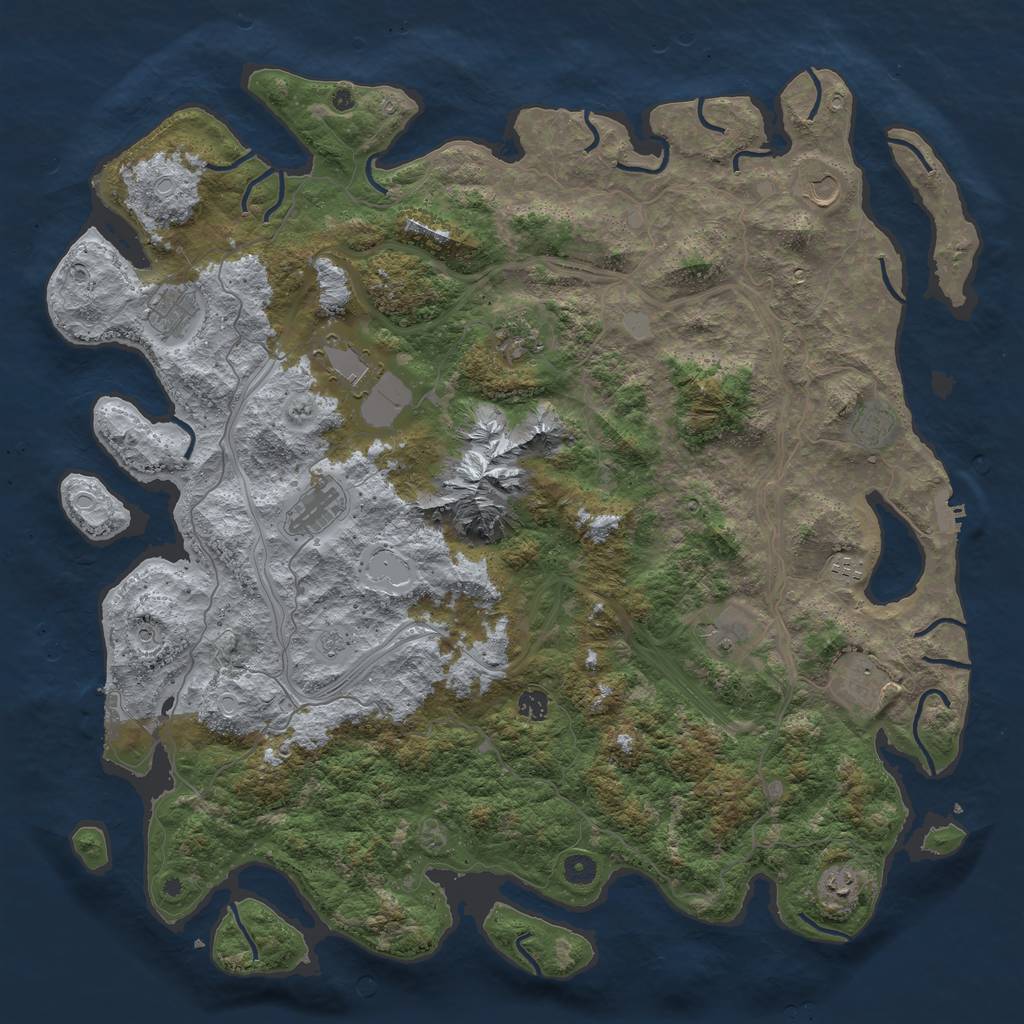 Rust Map: Procedural Map, Size: 5000, Seed: 14635350, 20 Monuments