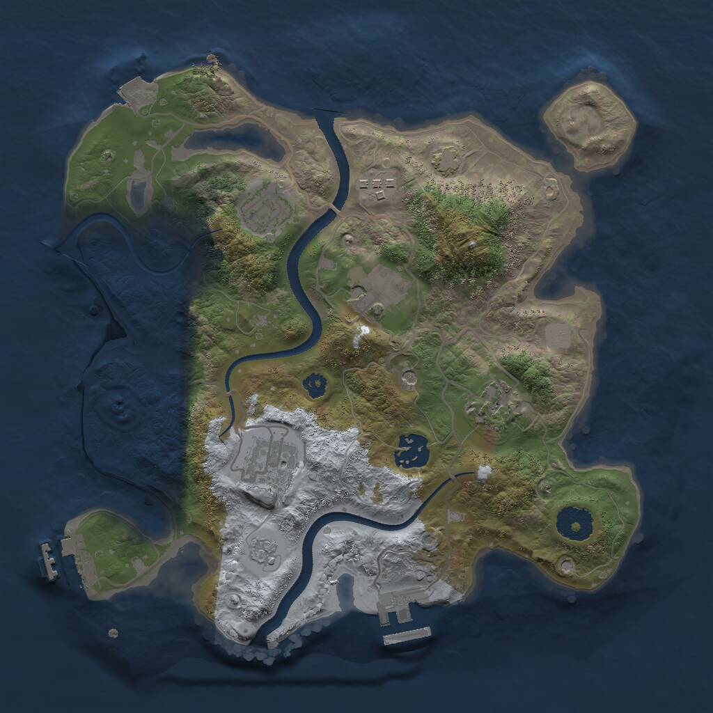 Rust Map: Procedural Map, Size: 3000, Seed: 13558, 12 Monuments