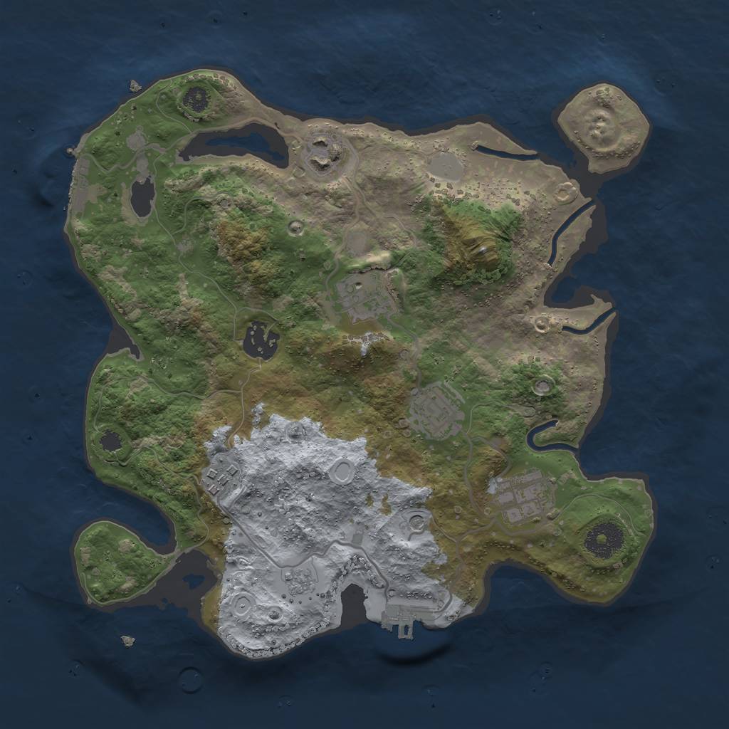Rust Map: Procedural Map, Size: 3000, Seed: 13558, 15 Monuments