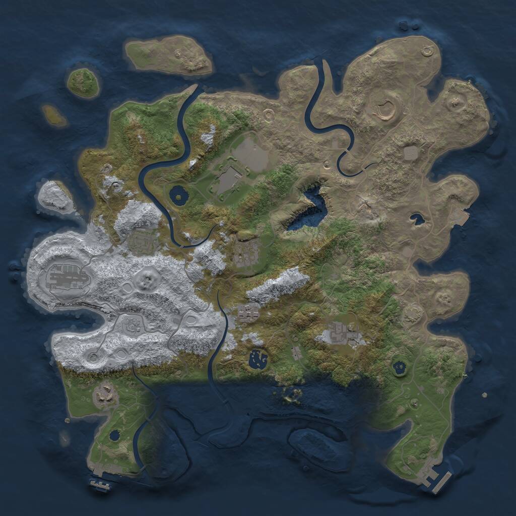 Rust Map: Procedural Map, Size: 4000, Seed: 487128563, 15 Monuments