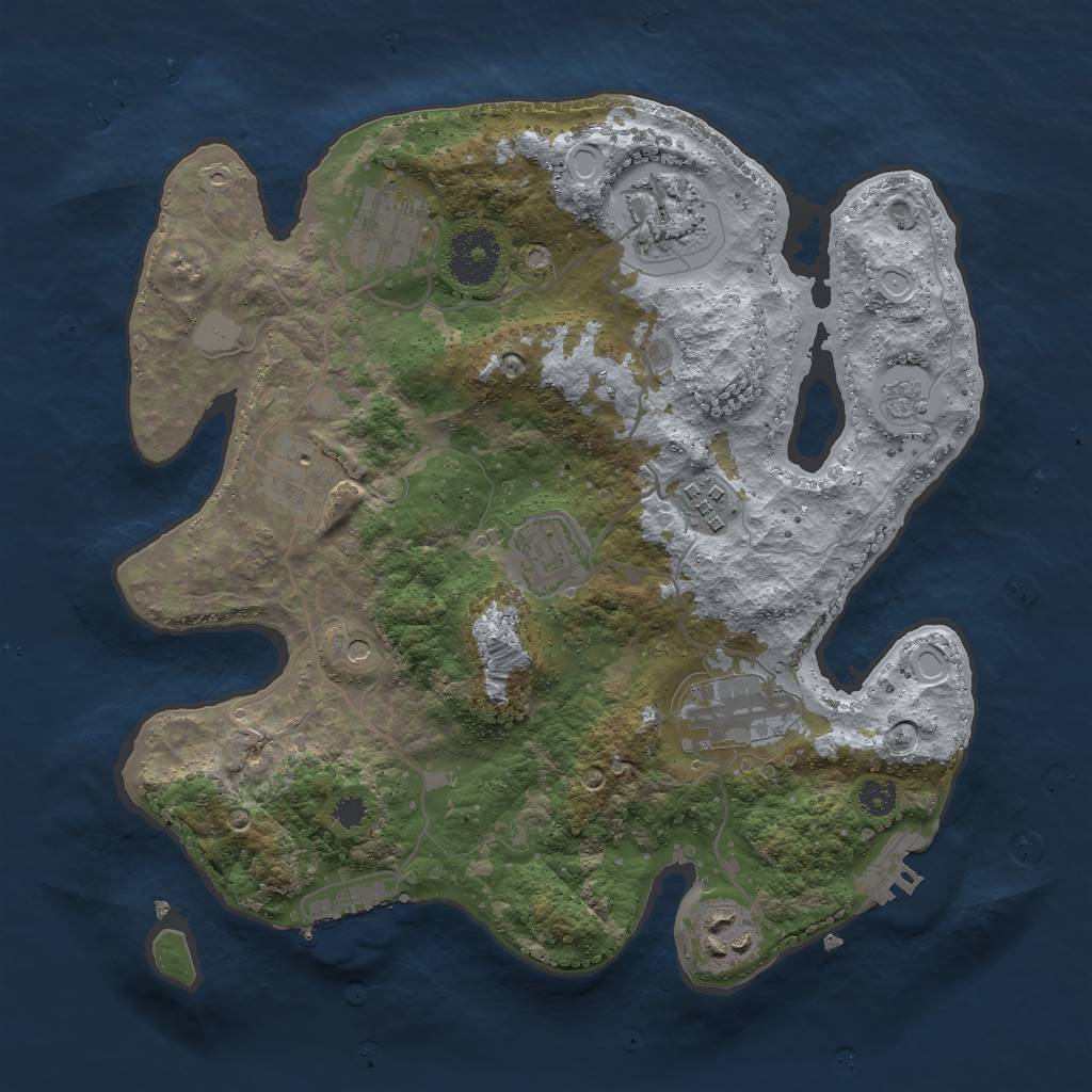 Rust Map: Procedural Map, Size: 3000, Seed: 98359, 16 Monuments