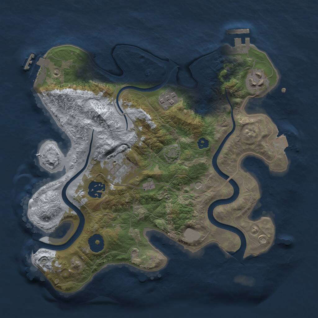 Rust Map: Procedural Map, Size: 2800, Seed: 110594723, 9 Monuments