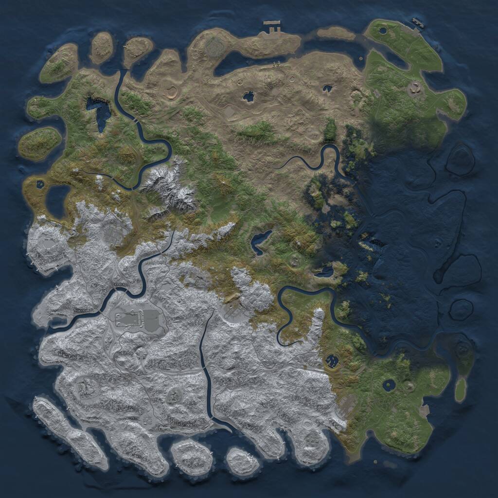 Rust Map: Procedural Map, Size: 6000, Seed: 449548576, 17 Monuments