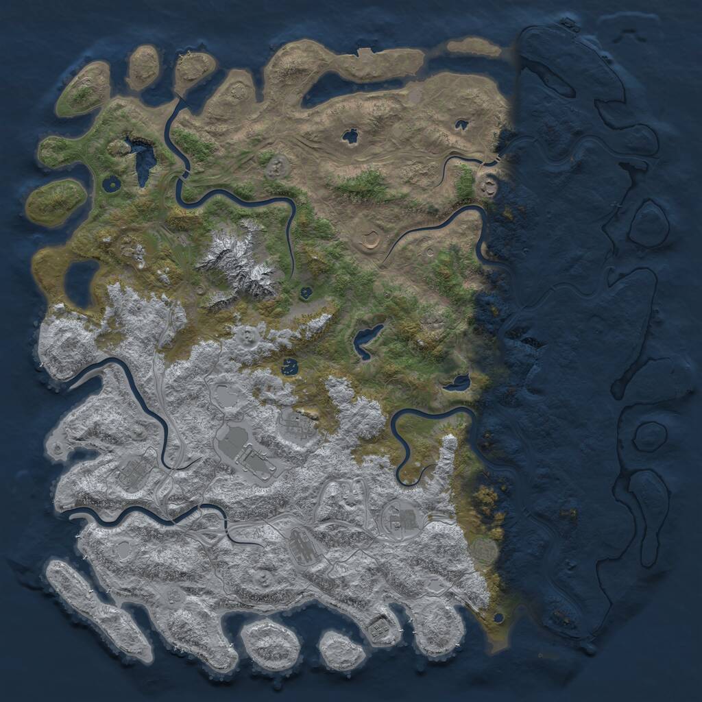Rust Map: Procedural Map, Size: 6000, Seed: 449548576, 17 Monuments