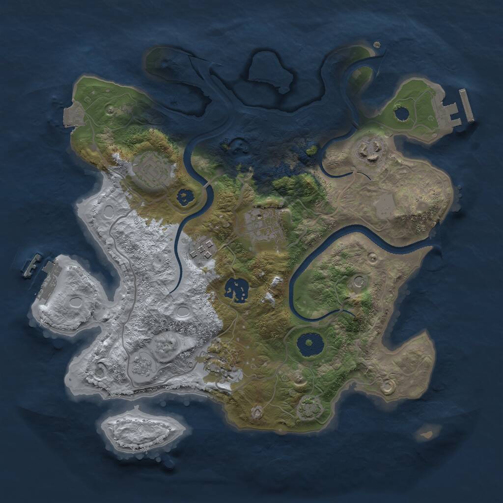 Rust Map: Procedural Map, Size: 3000, Seed: 6163, 12 Monuments