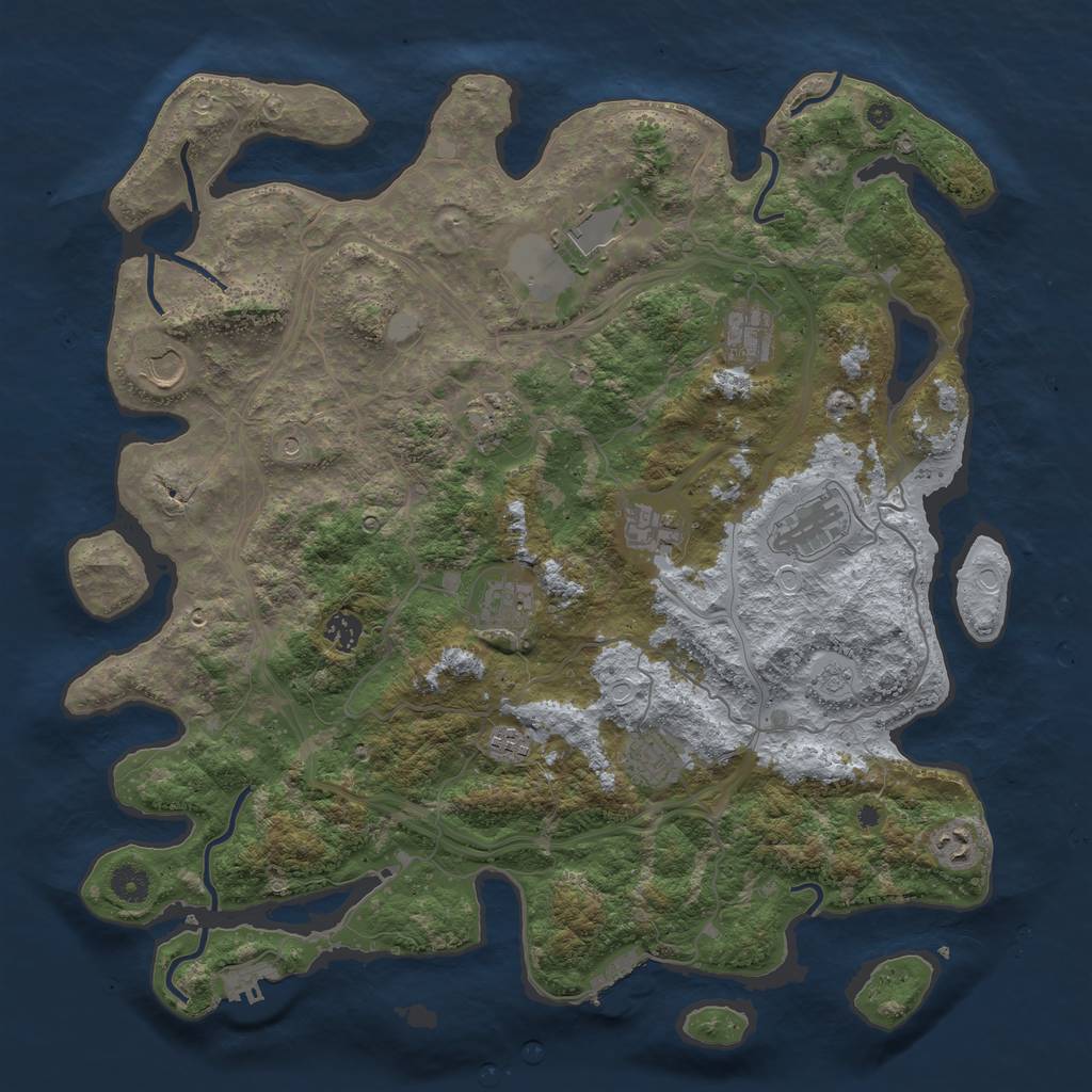 Rust Map: Procedural Map, Size: 4300, Seed: 1898774854, 20 Monuments