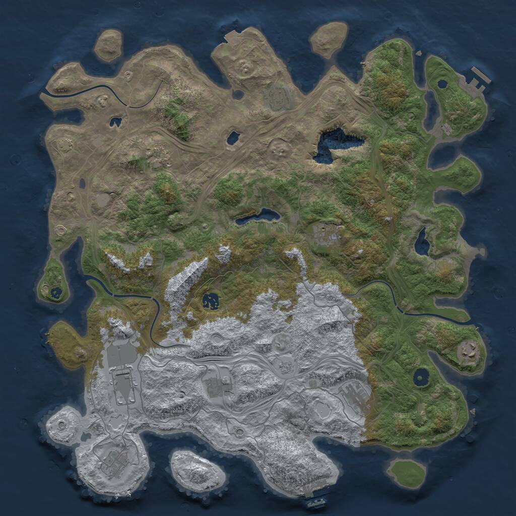 Rust Map: Procedural Map, Size: 4500, Seed: 254235, 15 Monuments