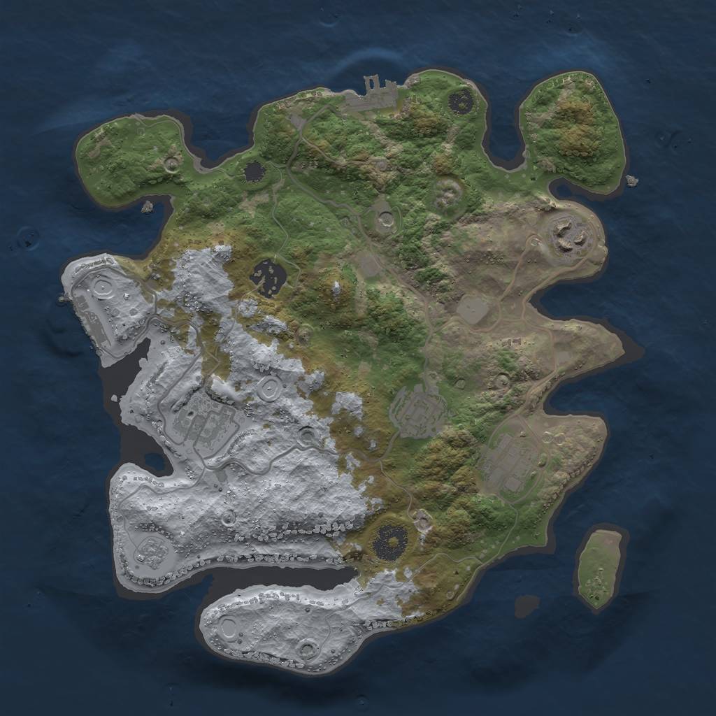Rust Map: Procedural Map, Size: 3000, Seed: 38880718, 14 Monuments