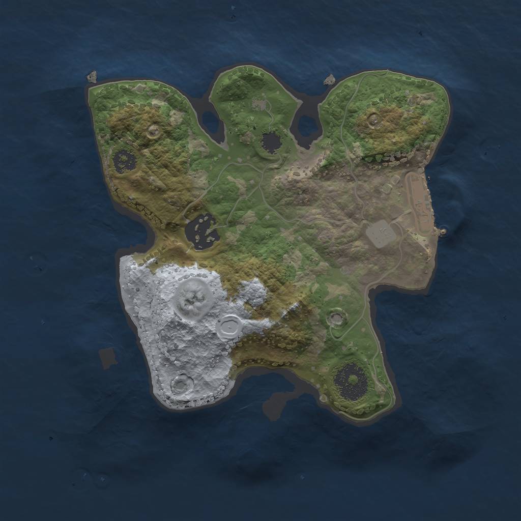 Rust Map: Procedural Map, Size: 2250, Seed: 54321, 7 Monuments