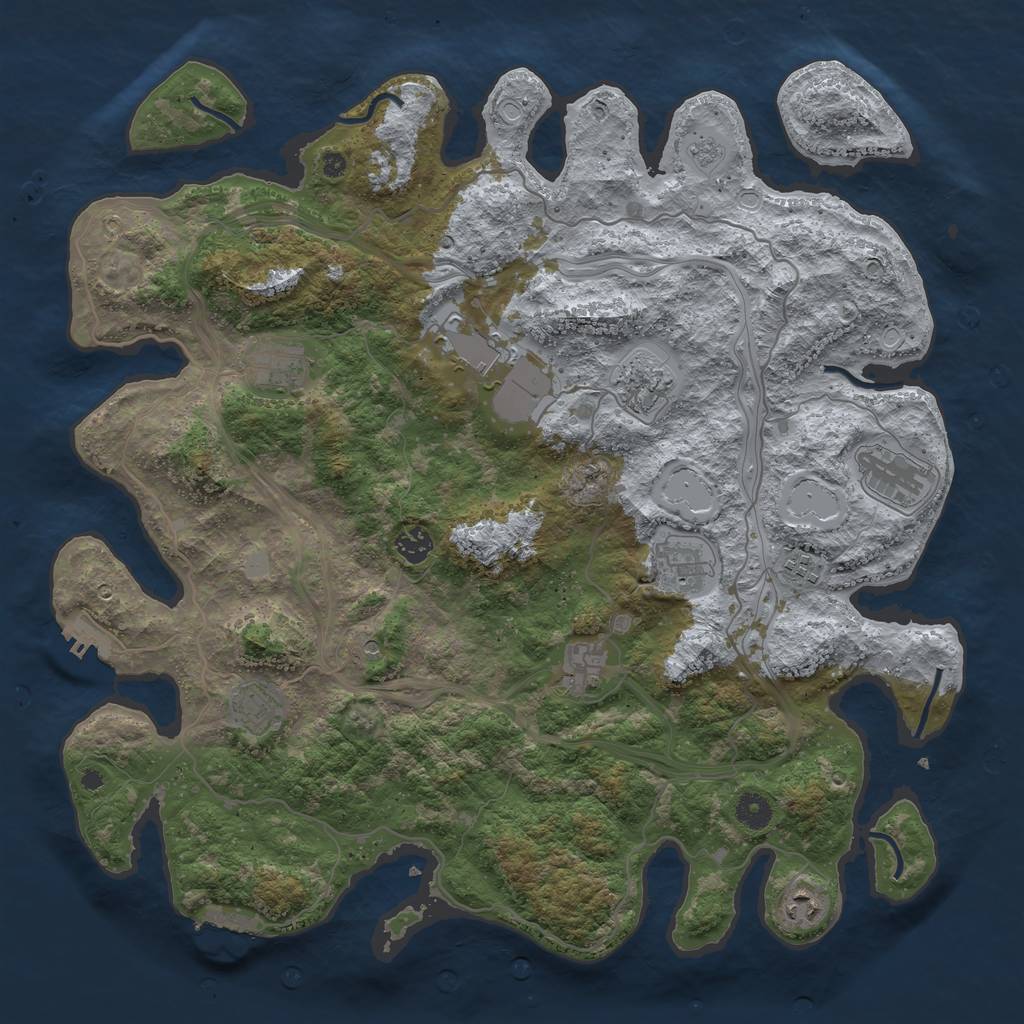 Rust Map: Procedural Map, Size: 4300, Seed: 440555096, 19 Monuments