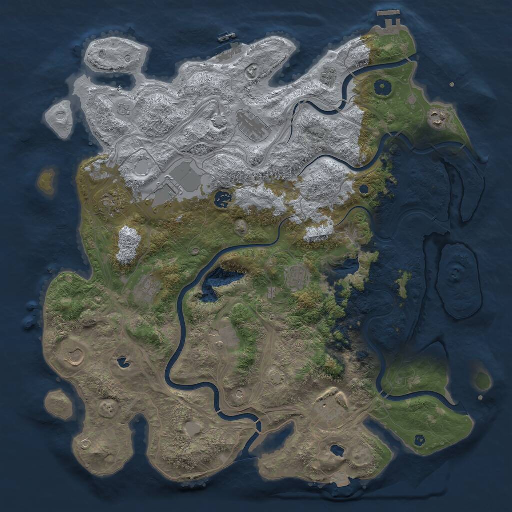Rust Map: Procedural Map, Size: 4500, Seed: 987456, 17 Monuments