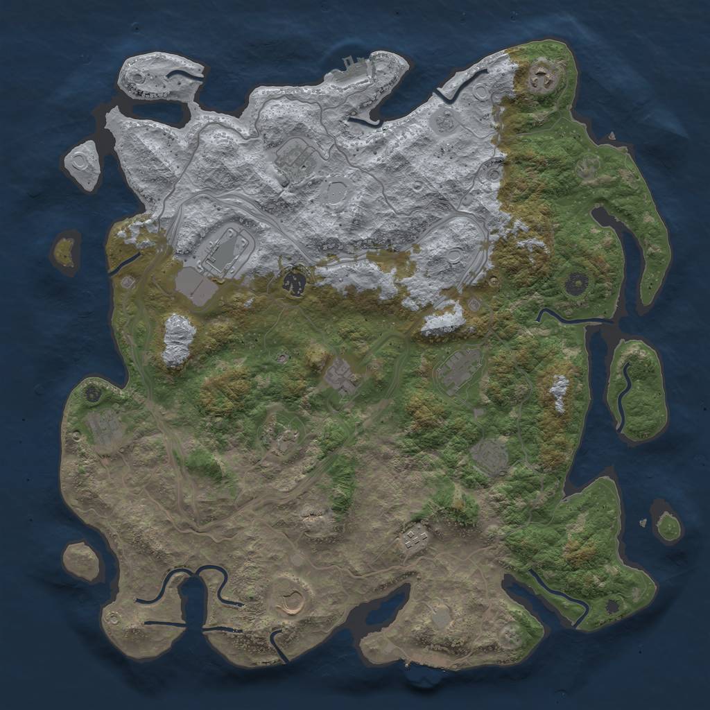 Rust Map: Procedural Map, Size: 4500, Seed: 987456, 20 Monuments