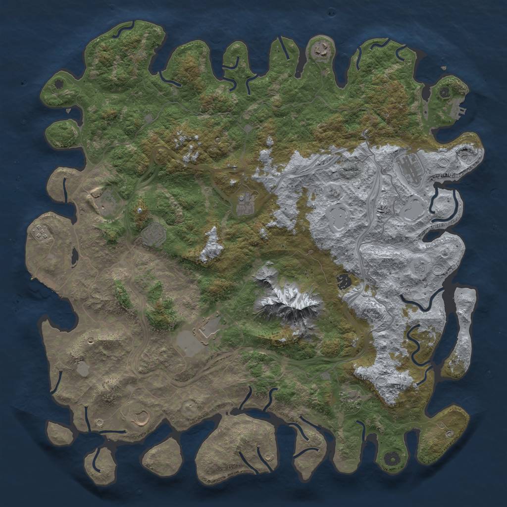 Rust Map: Procedural Map, Size: 5000, Seed: 620, 19 Monuments