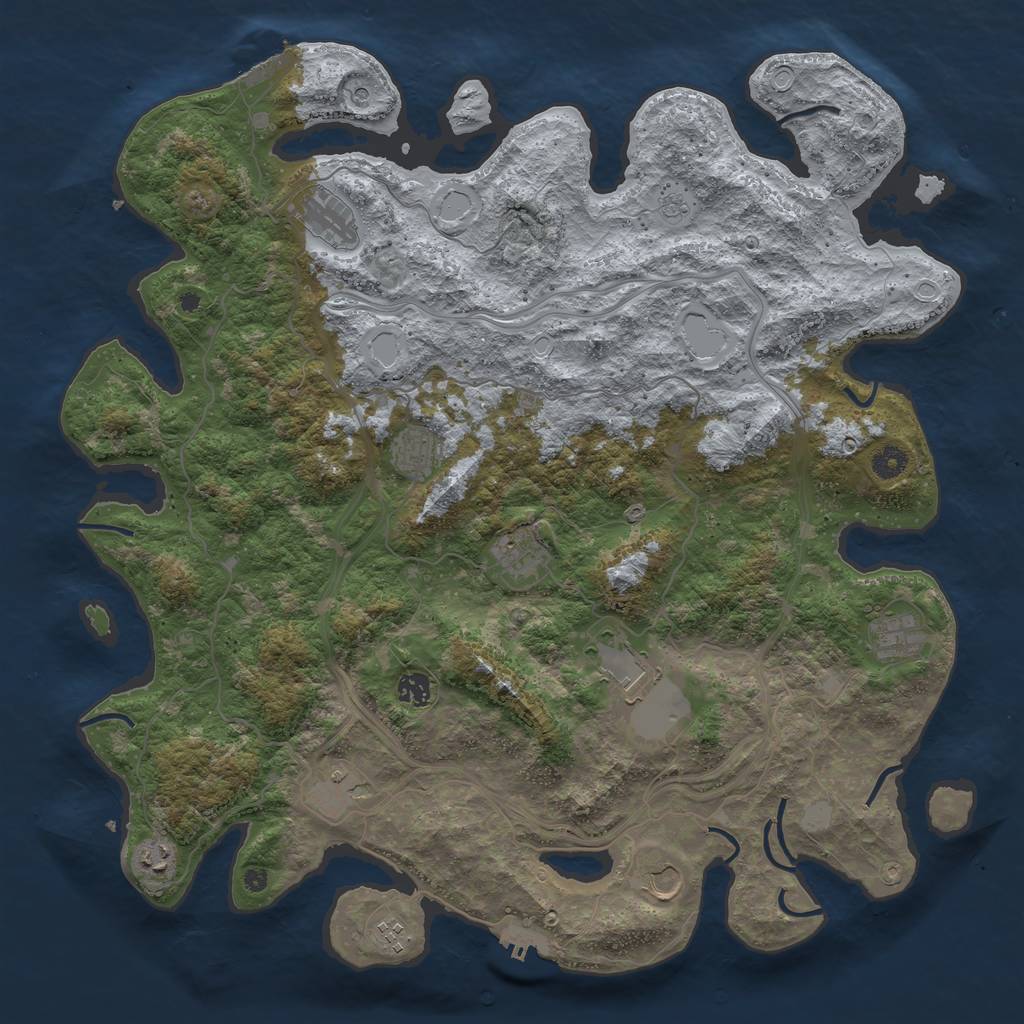 Rust Map: Procedural Map, Size: 4500, Seed: 66985009, 19 Monuments