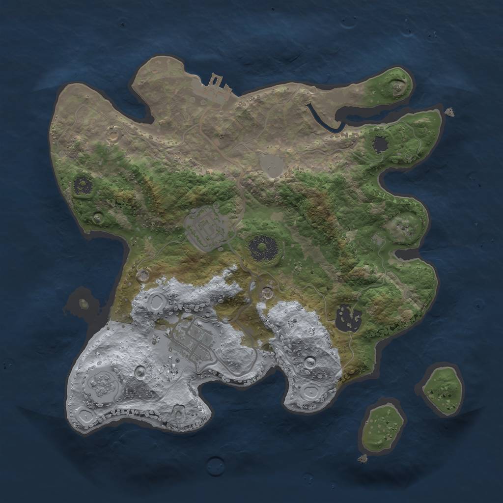 Rust Map: Procedural Map, Size: 2700, Seed: 77857, 11 Monuments
