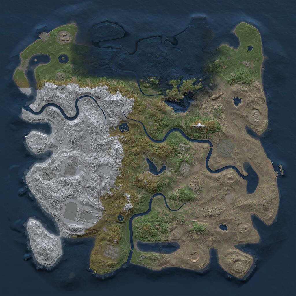 Rust Map: Procedural Map, Size: 4500, Seed: 99564, 16 Monuments