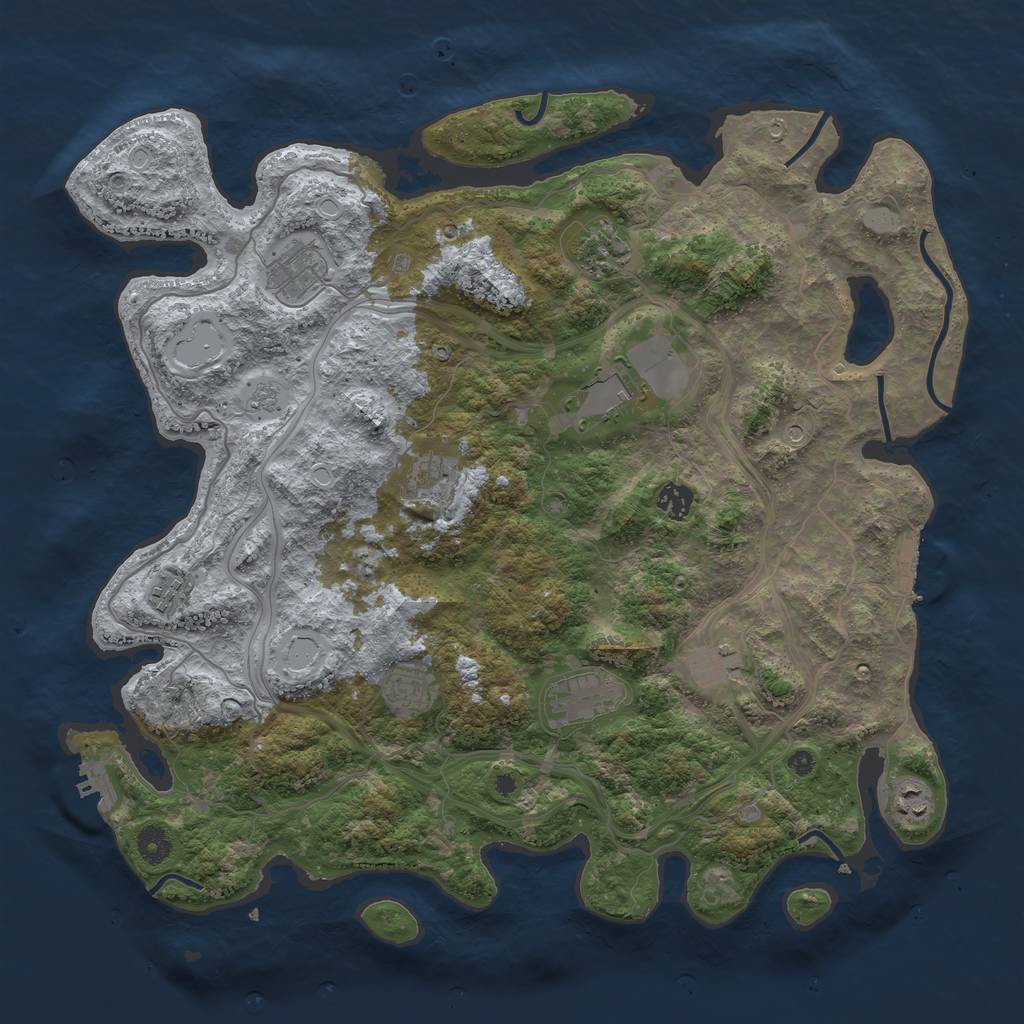 Rust Map: Procedural Map, Size: 4250, Seed: 5267895, 19 Monuments