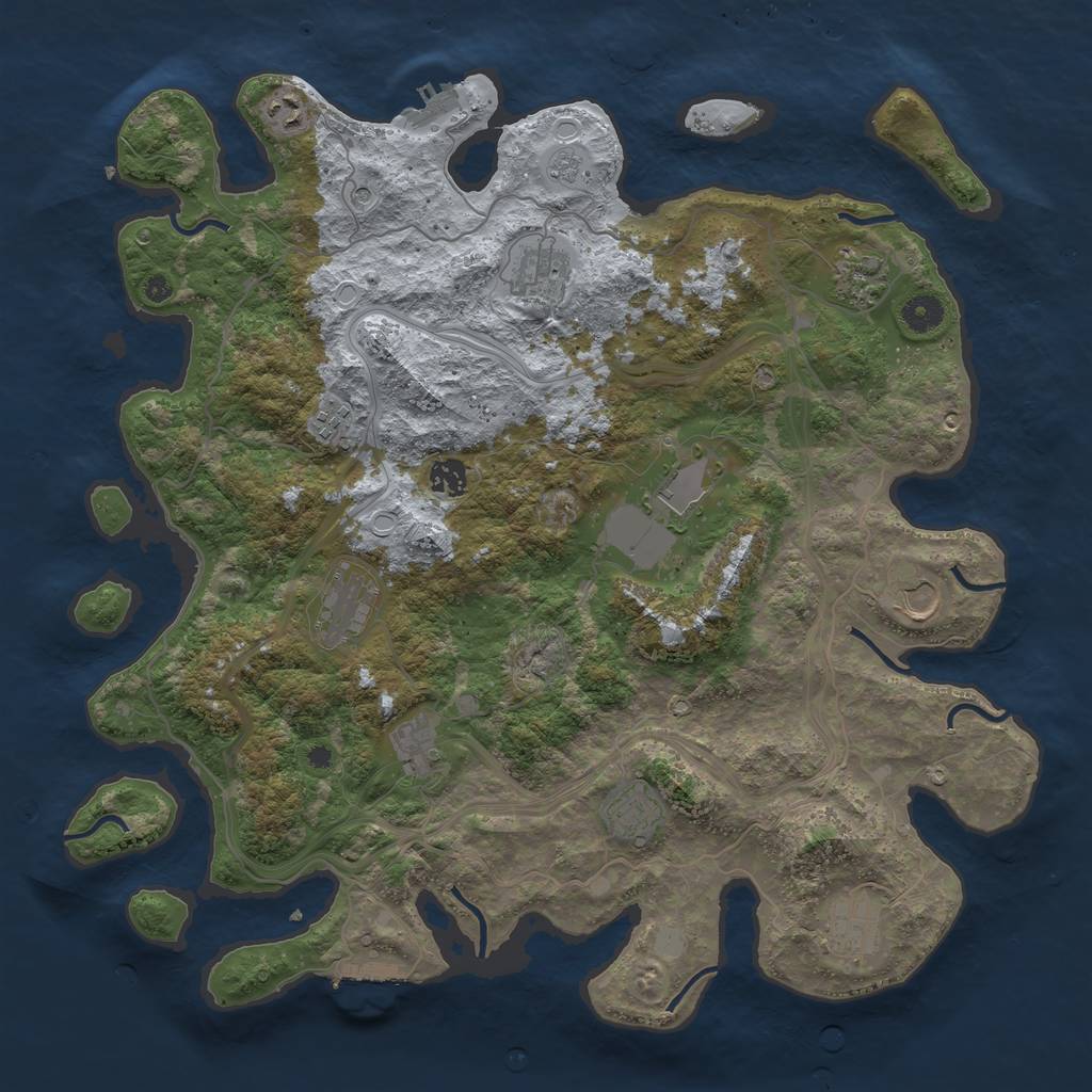 Rust Map: Procedural Map, Size: 4250, Seed: 1247235816, 20 Monuments