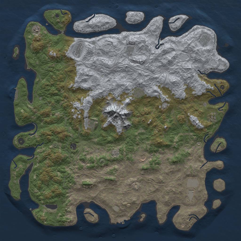 Rust Map: Procedural Map, Size: 5500, Seed: 104933001, 20 Monuments
