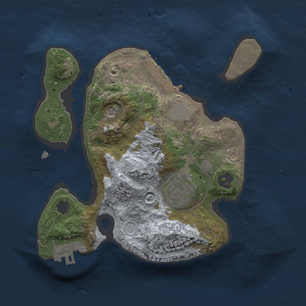 Rust Map: Procedural Map, Size: 2000, Seed: 26554337, 9 Monuments