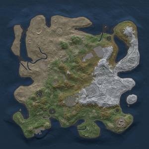 Thumbnail Rust Map: Procedural Map, Size: 3500, Seed: 2222, 16 Monuments