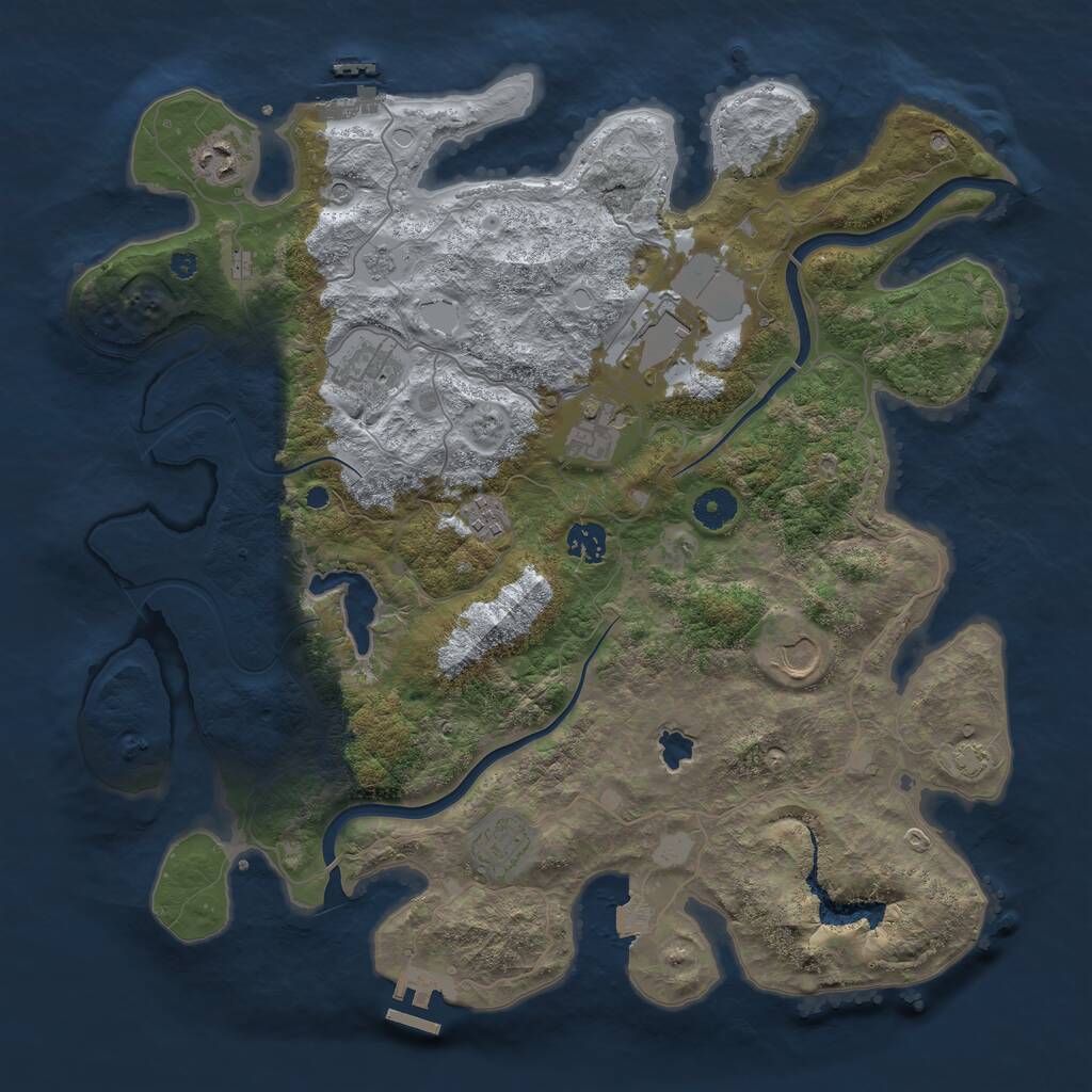 Rust Map: Procedural Map, Size: 4000, Seed: 127116667, 14 Monuments