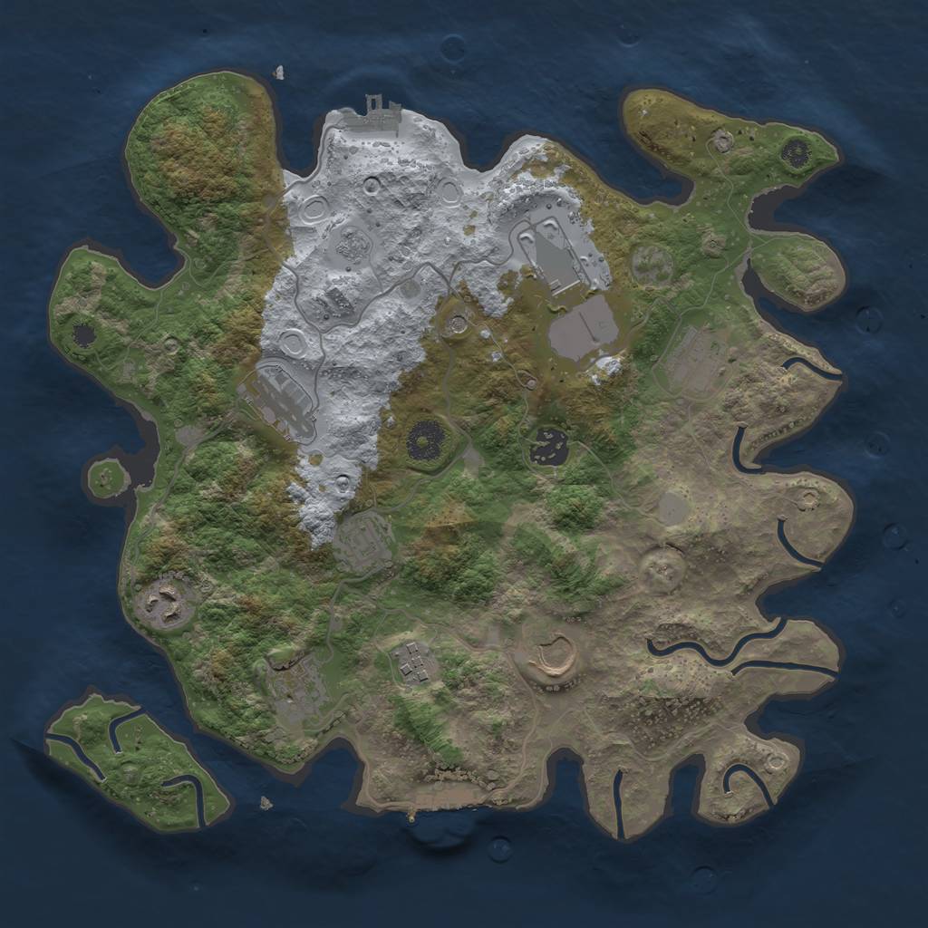 Rust Map: Procedural Map, Size: 3500, Seed: 798798516, 18 Monuments