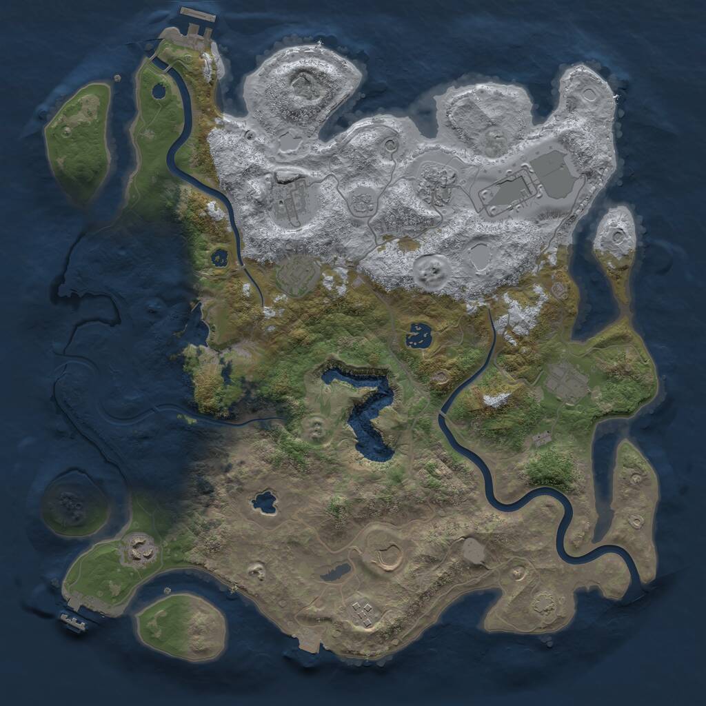 Rust Map: Procedural Map, Size: 4000, Seed: 682760320, 15 Monuments