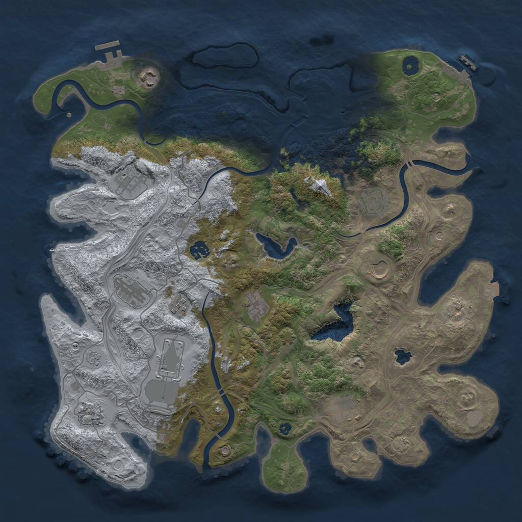 Rust Map: Procedural Map, Size: 4250, Seed: 552919590, 17 Monuments