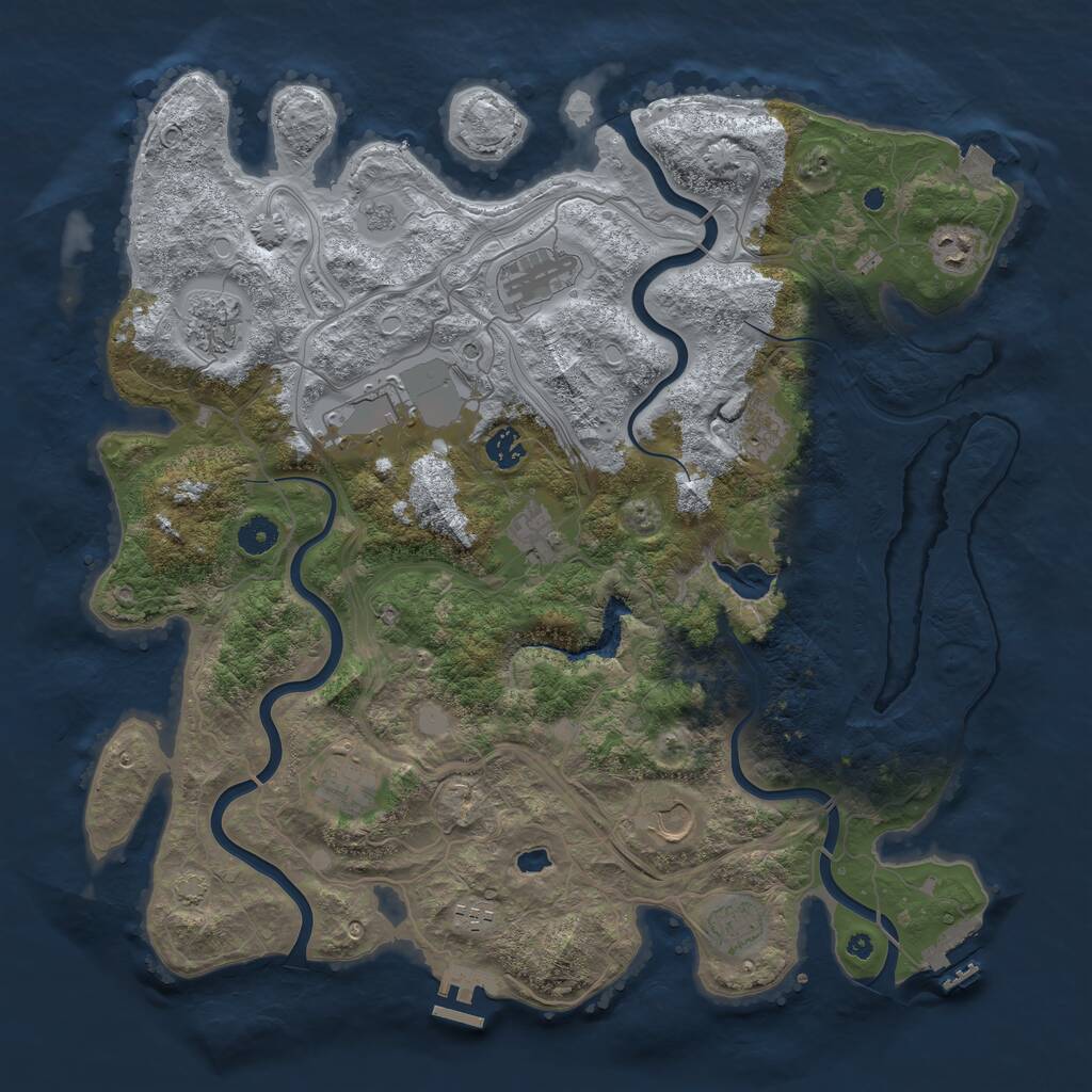 Rust Map: Procedural Map, Size: 4250, Seed: 872143076, 17 Monuments