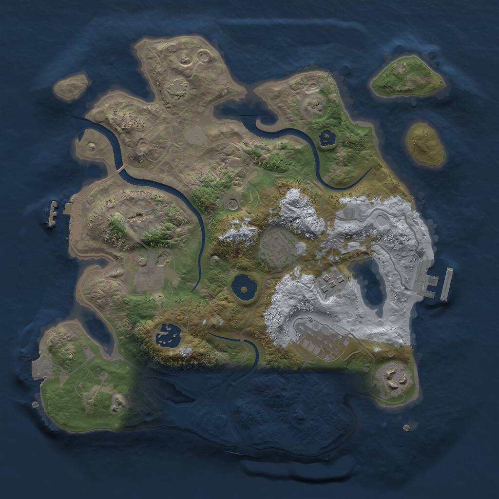 Rust Map: Procedural Map, Size: 3000, Seed: 11775, 11 Monuments