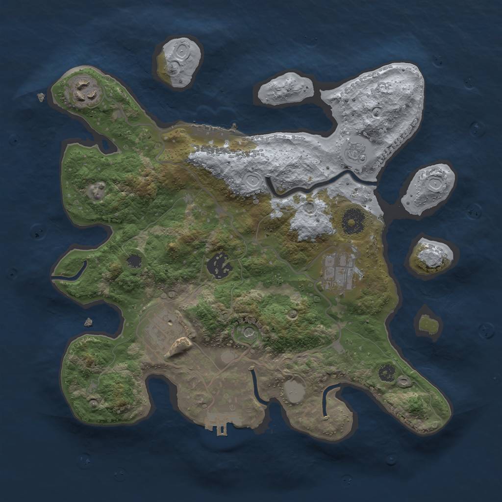 Rust Map: Procedural Map, Size: 3000, Seed: 1390090333, 13 Monuments