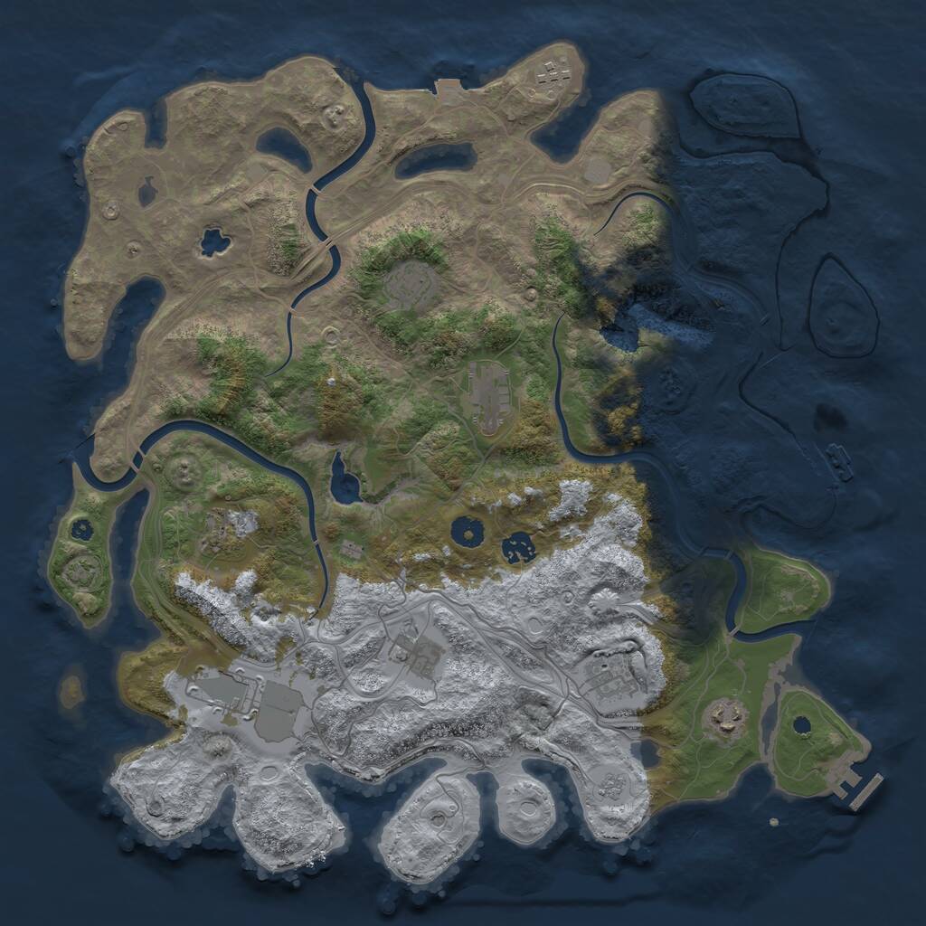 Rust Map: Procedural Map, Size: 4250, Seed: 240530598, 15 Monuments