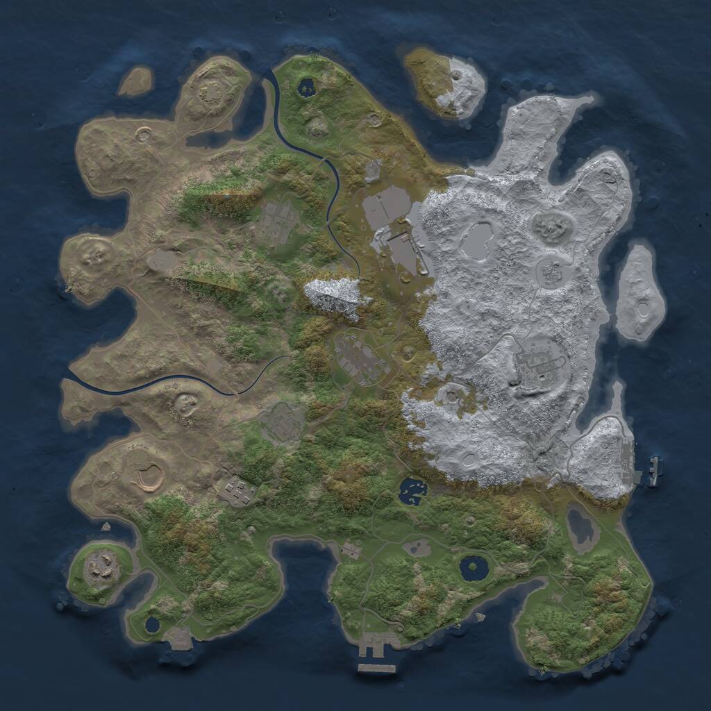 Rust Map: Procedural Map, Size: 3851, Seed: 12565, 15 Monuments
