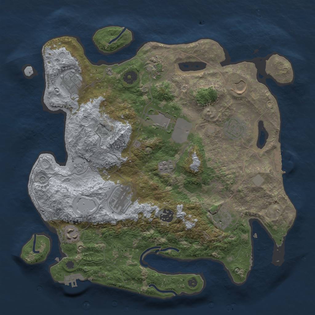 Rust Map: Procedural Map, Size: 3500, Seed: 956800847, 19 Monuments